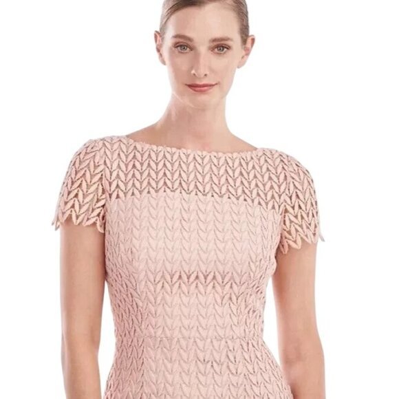 NWT Kay Unger New York Size 10 Lace Overlay Dress Blush Pink Polyester Blend - Picture 5 of 16